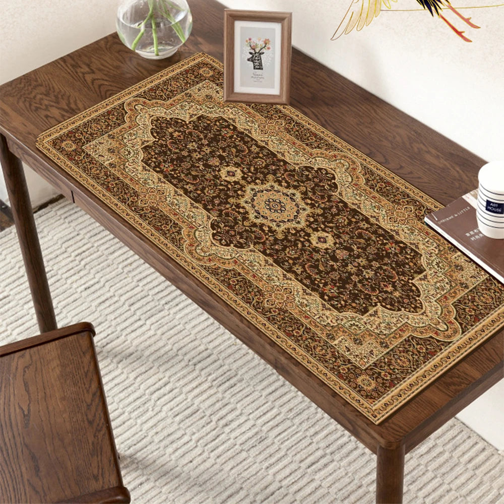 tapis souris ornements floraux classique marron beige adhésif gaming 2mm 3mm 4mm 5mm