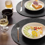placemats tissés noirs antislip table moderne lot 12 rond lin minimalistes