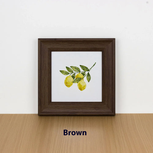 cadre photo carré résine blanc bois naturel classique décoration murale intérieur maison