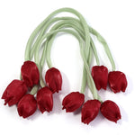 Décoration intérieure tulipes artificielles 3D fleurs polyester accessoires cheveux élastiques vert rose blanc
