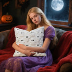 coussin halloween fantômes blancs oranges amovible lavable moderne zip caché