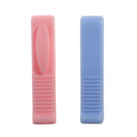 outil déballage ampoules blanc bleu rose rayures verticales pratique ergonomique respectueux environnement
