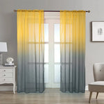 rideau romain moderne translucide dégradé couleurs jaune gris orange bleu salon chambre coucher