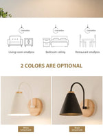 applique murale moderne bois blanc noir éclairage quotidien minimaliste fixée mur led chambre cuisine