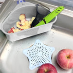 panier drainage rétractable bleu perforé moderne rangement vaisselle gants savon brosse