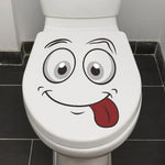 autocollants toilette dessin animé visage souriant blanc résistant humidité moderne pvc 30cm 30cm