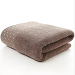 serviettes bain coton absorption rapide gris marron beige clair moderne points blancs pâques dimensions