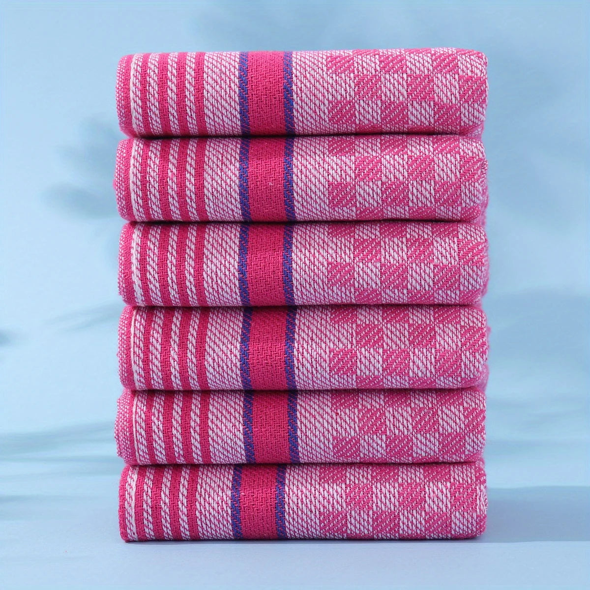 serviettes cuisine rose bleu vert orange carreaux rayures haute qualité douces opaques classic