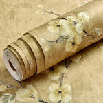 papier peint fleurs blanches classique adhésif résistant humidité écologique chambre salon vintage pastorale