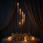 Support bougies moderne or transparent chandelles mariage 10 pièces table centrope