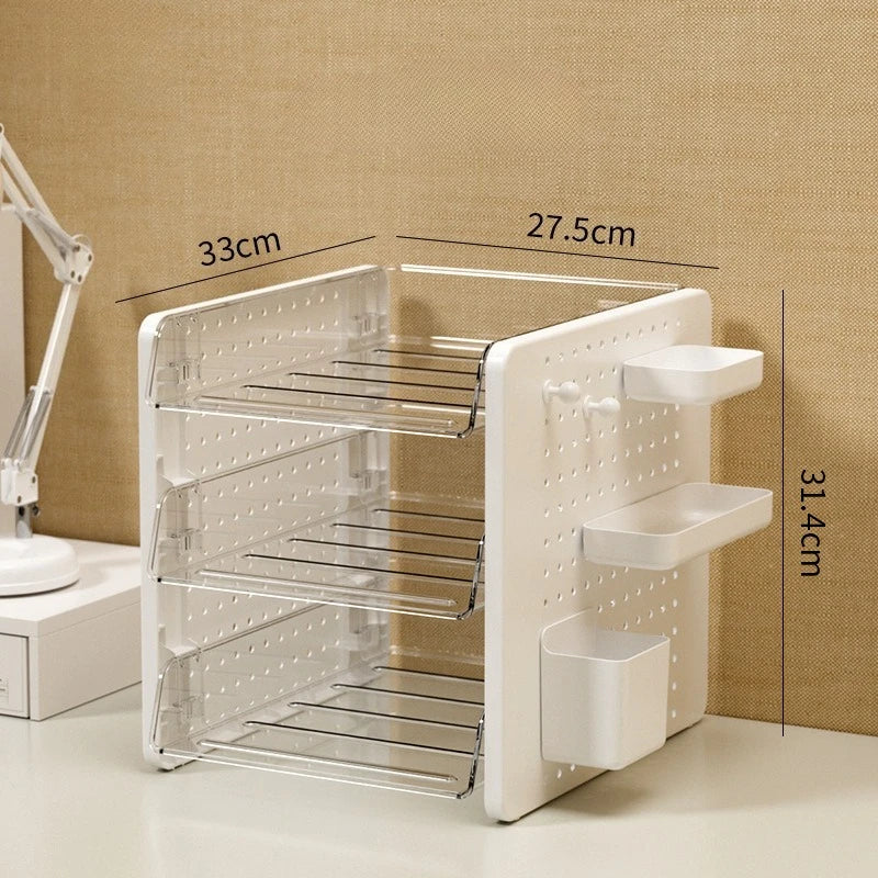 organisateur blanc perforé moderne étageries pliables multifonctionnel rangement école officesupply