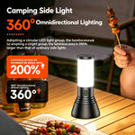 lampe camping rechargeable noir blanc lisse moderne interrupteur tactileversible 360degrees éclairageurgence nocturne
