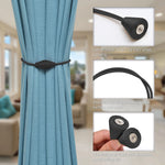 rideau polonais moderne ruban fenêtre noir tissé opaque clips magnétiques 48cm
