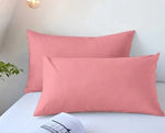 taies d'oreiller polyester coton modernes unies blanc gris rose bleuclair