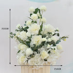 décoration murale fleurs artificielles blanc roses mariage romantique intérieur eucalyptus verte