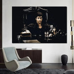 portrait homme noir blanc impression toile classique decoration maison cadre rectangle horizontal