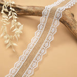 ruban jute dentelle blanche vintage rustique 2m 5m opacité beige blanc decoration cadeau festive