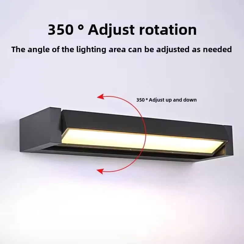 éclairage led moderne extérieur mural noir jaune 12w 18w 30w certifié ul rohs fcc