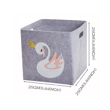 bac rangement jouets pliable tissu gris animaux enfants boîte organisateur chambre bébé moderne 30cm