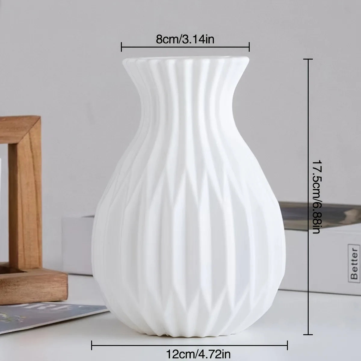 vase décoratif moderne blanc noir gris rouge vert rayures verticales opacité