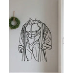 autocollant mural minimaliste personnage musclé noir résistant salle bain
