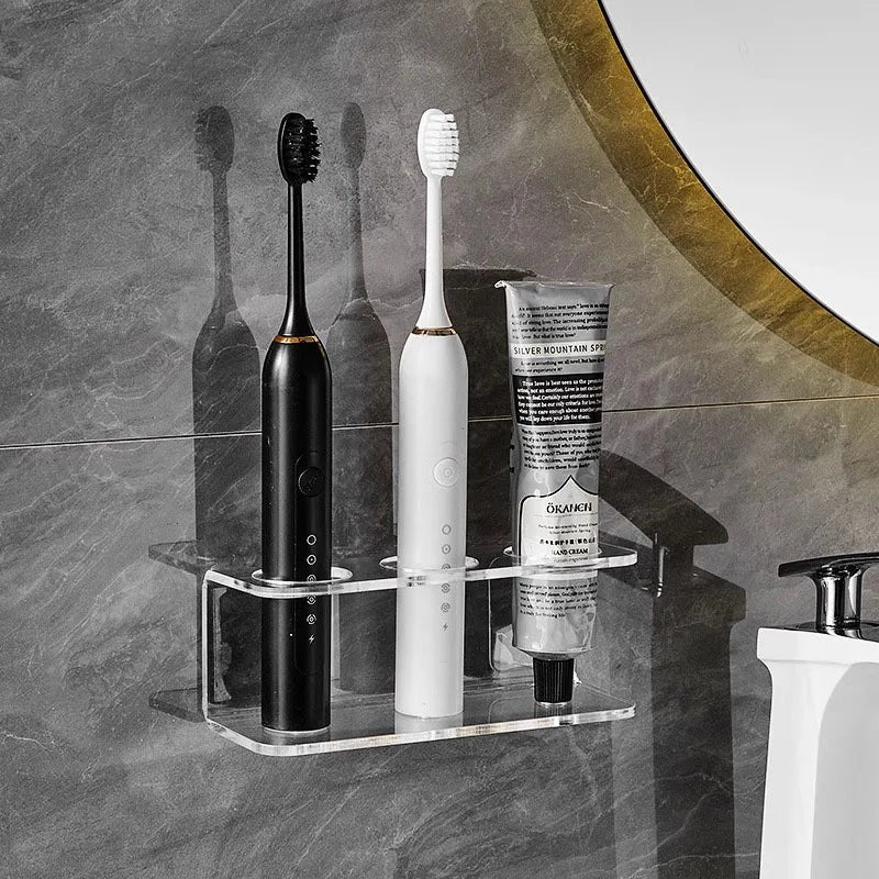organisateur mural porte brosses dents transparent moderne salle bain minimalist optimisation espace accessoires toilette