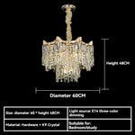 lustre crystal doré moderne élégant led 6000k 4000k 3000k minimaliste haute qualité
