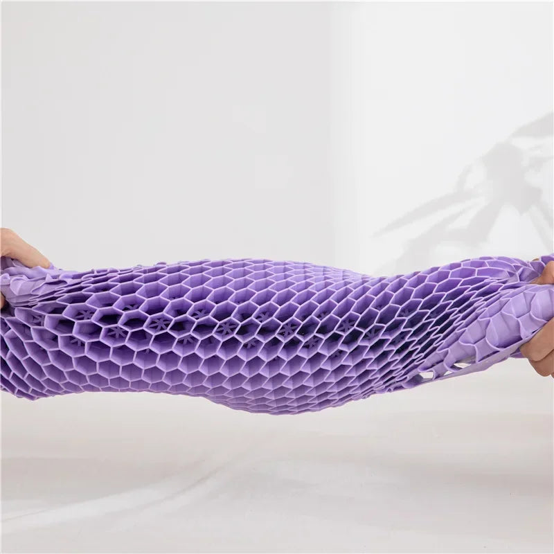 coussin violet réseau triangles moderne 52x35cm coton catégory mémoire forme rectangulaire