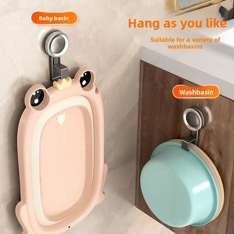 support mural bain argenté moderne ventouse rond lisse salle bain organisation toiletterie