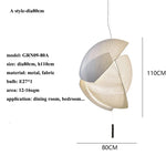 lampe suspendue moderne blanche rayures fines tissu opaque salon chambreôtel pendentif cordon assemblage