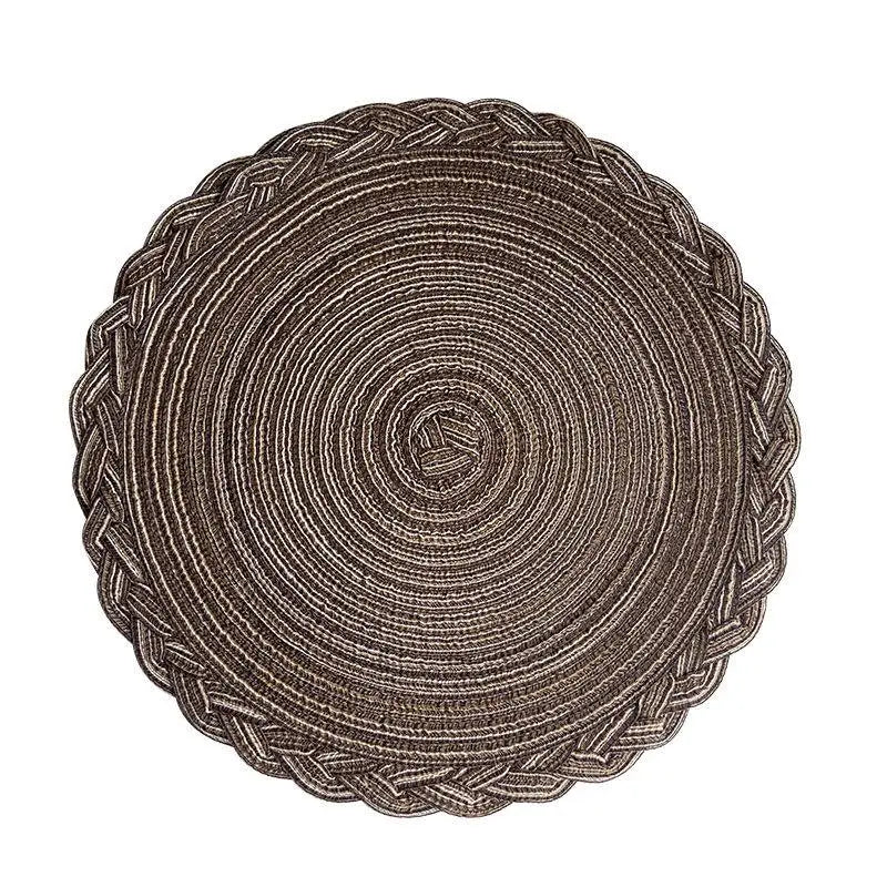 serviettes table boho chic bleu marine beige tissées rustiques décoration table événements maison