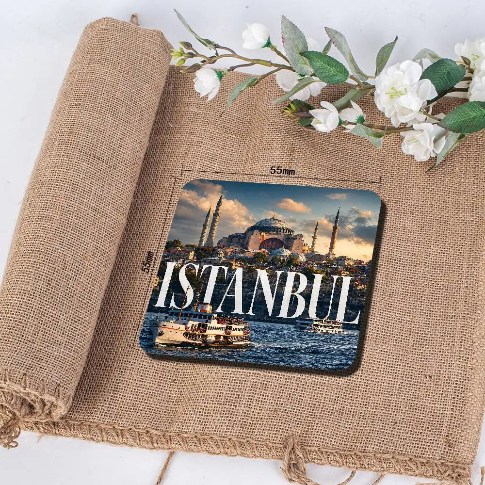 aimants réfrigérateur paysage urbain istanbul multicolore moderne décoration murale