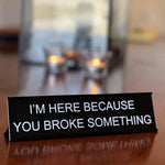 décoration humoristique panneau métal aluminium noir léger stand table sarcastique messages différents