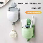 rangement tortue adhésif gris vert orange mignon moderne brosse lunettes télécommande maquillage cuillère spatule