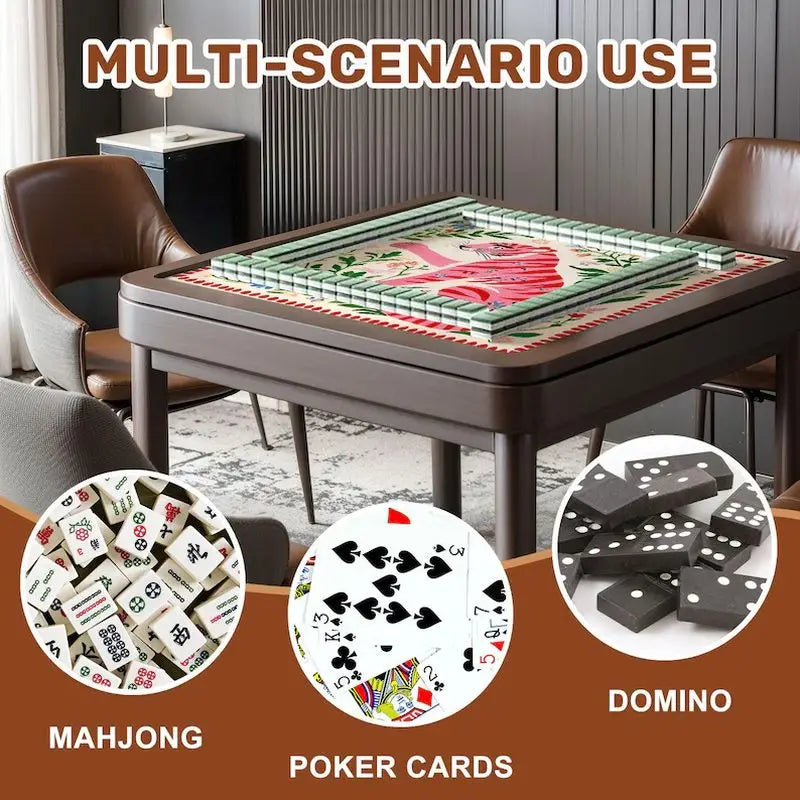 tapis jeu mahjong carré motif tigre orange floral caoutchouc antidérapant jeux société