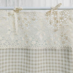 rideau fenêtre maison opacité beige gris carreaux dentelle vintage rustique