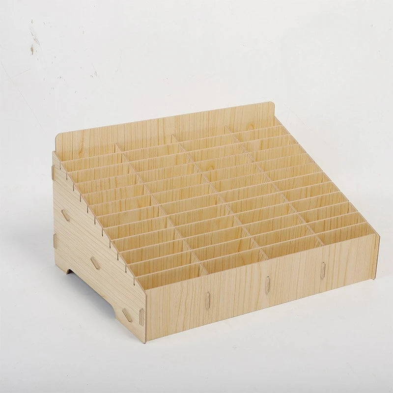boîte rangement bois naturelle moderne grilles divisées bijoux accessoires rose marron minimaliste
