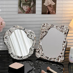 miroir decoratif moderne texturé argenté noir blanc minimaliste chambre dressing
