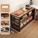meuble cuisine multifonctionnel bois naturel blanc moderne rangement panier couteau planche découpe micro onde