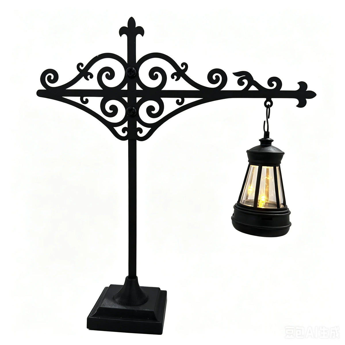 lanterne bibliothèque décorative rétro lumineuse fantôme ornemental éclairage étalage bois vintage