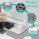 tapis protection évier silicone gris moderne antidérapant nid d'abeille hexagonal central respectueux environnement cuisine