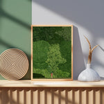 tableau moderne impression toile verte paysage végétal sans cadre décoration maison contemporain fixations bois