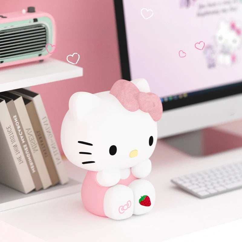 lampe table dessin animé hello kitty blanc rose cœur fraise verte bleue