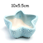 petit cache pot ceramique bleu motif poisson marin decoratif plante succulente maison