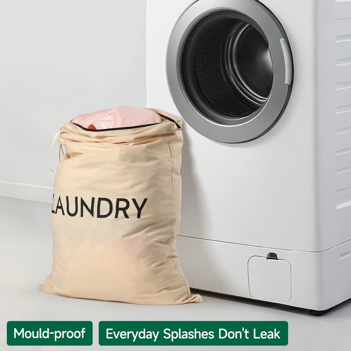 sacs linge réutilisables coton beige anti mites voyage université rangement linge simple utilitaire