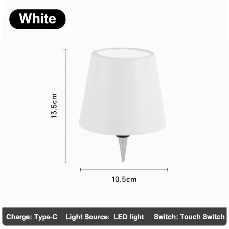 lampe table led rechargeable contemporaine base pierre abat jour noir tactileextérieur restaurant bar festival