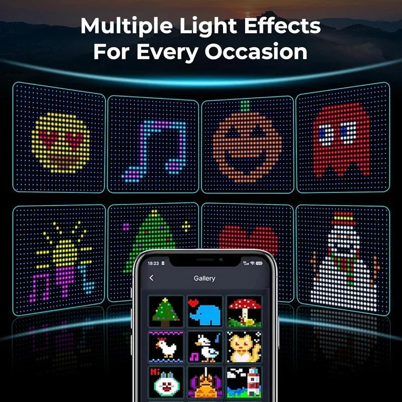 rideau lumineux led multicolore pixelé moderne synchronisation musique diy ip65