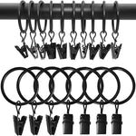 anneaux rideau pinces suspension métal antirouille moderne clips tringle noir rond lisse 3.5x25mm 3.5x32mm