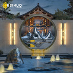 applique murale led marbre ornement doré or noir contemporaine élégante ip65 extérieur véranda
