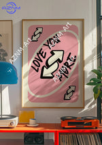 décoration murale moderne toile impression love you more rose plantes frame chambre erotique